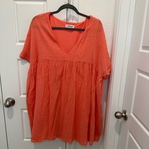 Coral baby doll dress